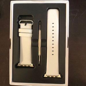 White Leather Apple Watch Band